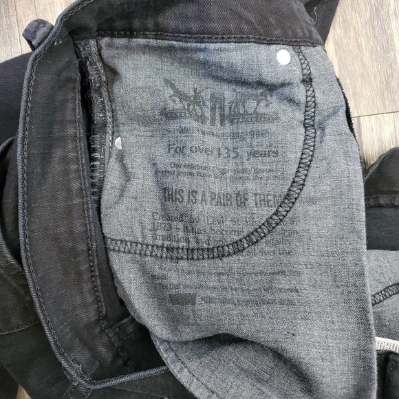Levis 511 Men Denim Stone Wash Dark Slim Fit Zip Fly Casual Jeans Size 29x30 - Picture 9 of 11